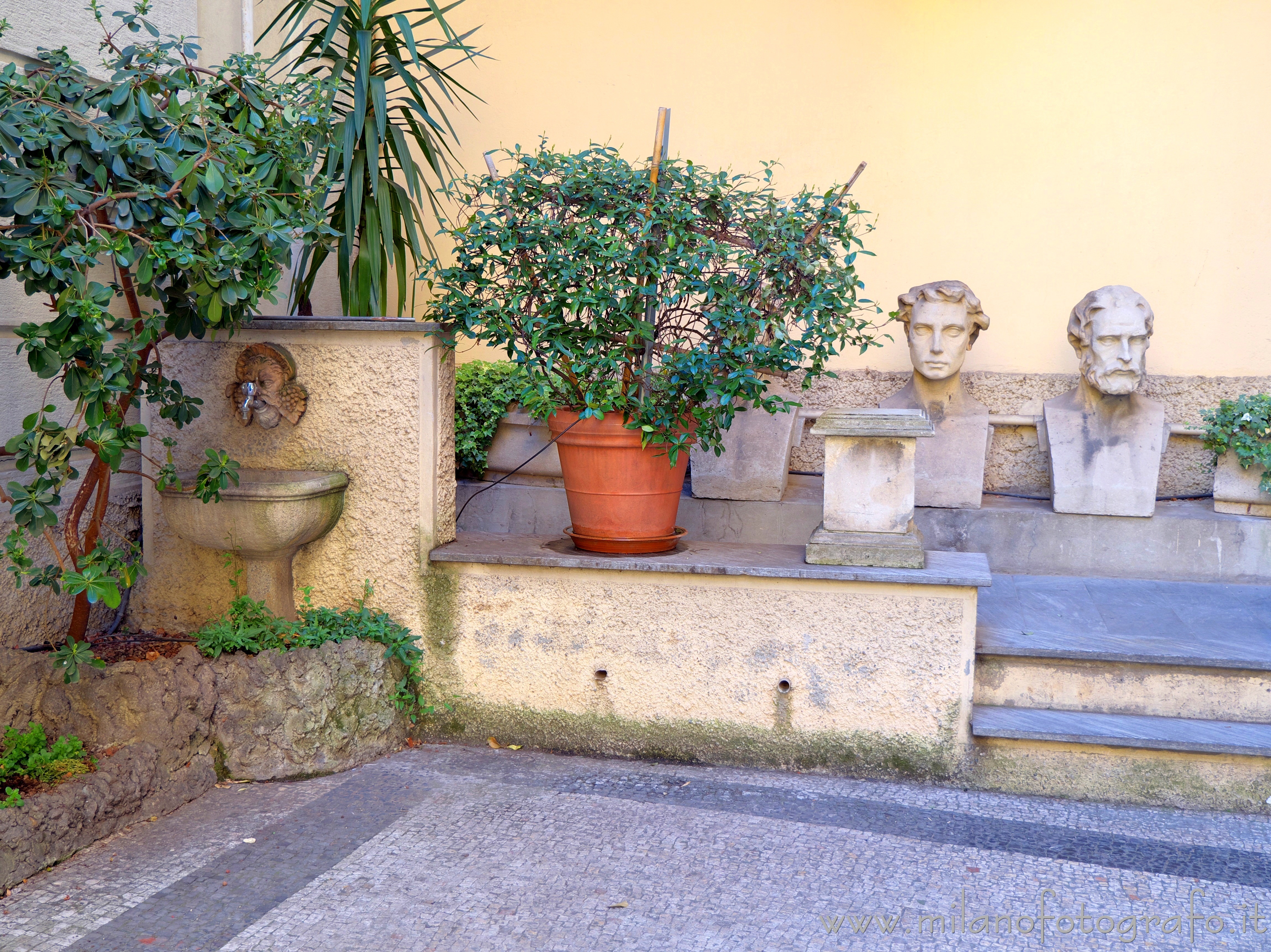 Milan (Italy) - Detail of the court of Residenza Vignale